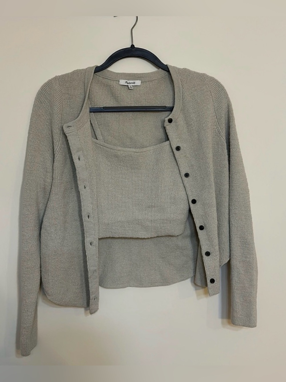 Madewell Two-Piece Knit Cardigan and Tank